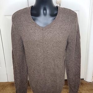 1901 Cashmere Blend V Neck Sweater Size XL Brown